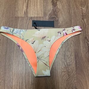 Triangl Swimwear Womens Cheeky Bikini Hipster Bottom Size XL New Floral Tan
